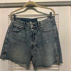 rag & bone Embellished Blue Jean Shorts